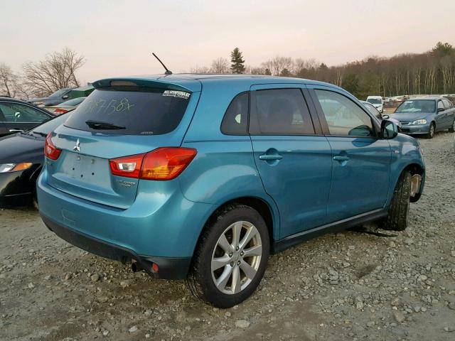 4A4AR3AU1DE017968 - 2013 MITSUBISHI OUTLANDER BLUE photo 4