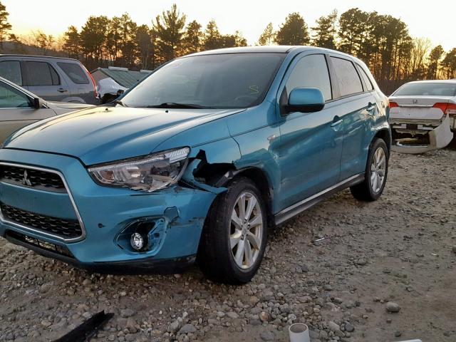 4A4AR3AU1DE017968 - 2013 MITSUBISHI OUTLANDER BLUE photo 9