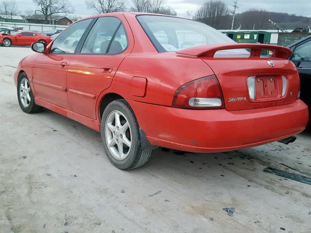 3N1AB51A83L735144 - 2003 NISSAN SENTRA SE- RED photo 3