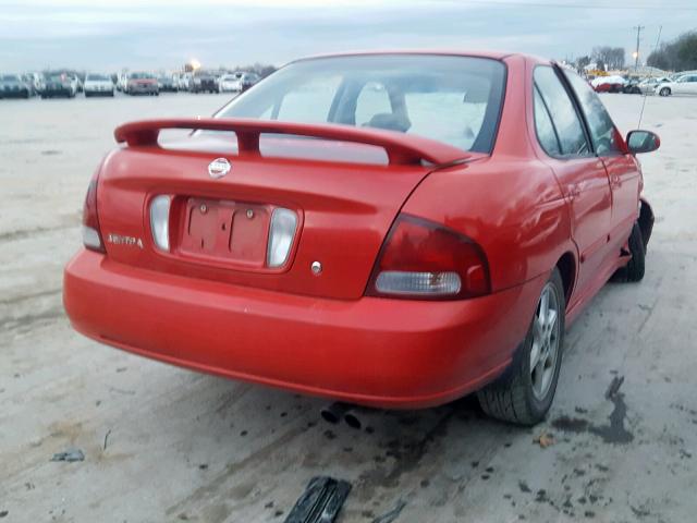 3N1AB51A83L735144 - 2003 NISSAN SENTRA SE- RED photo 4