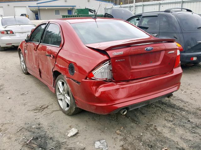 3FAHP0KCXAR115668 - 2010 FORD FUSION SPO RED photo 3