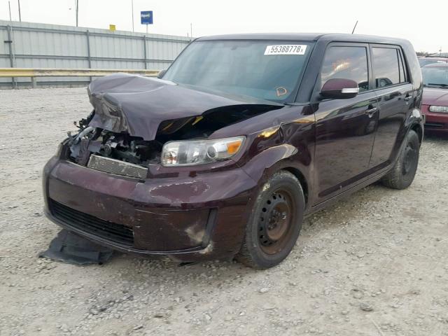 JTLKE50E881044745 - 2008 TOYOTA SCION XB Бордовый фото 2