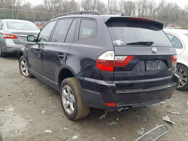 WBXPC93458WJ04018 - 2008 BMW X3 3.0SI BLACK photo 3