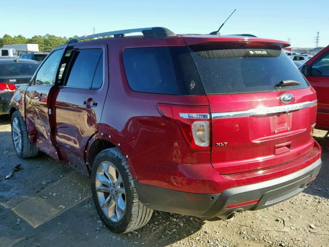 1FM5K7D8XDGB19465 - 2013 FORD EXPLORER X RED photo 3