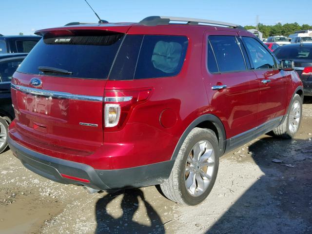 1FM5K7D8XDGB19465 - 2013 FORD EXPLORER X RED photo 4