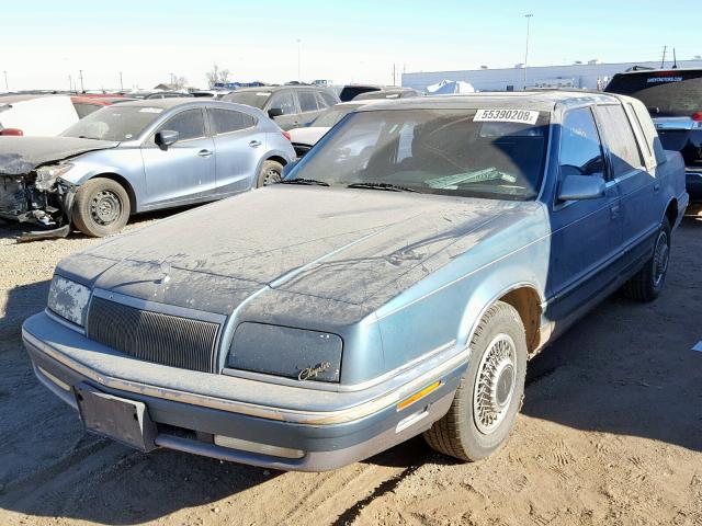 1C3XV66L1ND827451 - 1992 CHRYSLER NEW YORKER BLUE photo 2