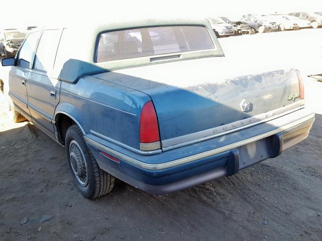 1C3XV66L1ND827451 - 1992 CHRYSLER NEW YORKER BLUE photo 3