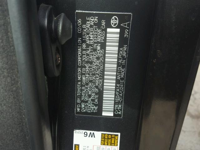 JTKDE177760125705 - 2006 TOYOTA SCION TC 灰色 照片 10