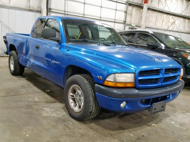 1B7GL22NXYS550378 - 2000 DODGE DAKOTA BLUE photo 1