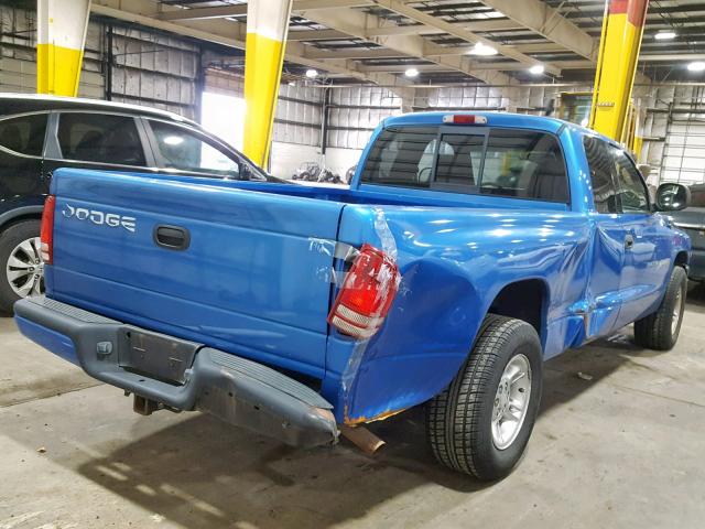 1B7GL22NXYS550378 - 2000 DODGE DAKOTA BLUE photo 4