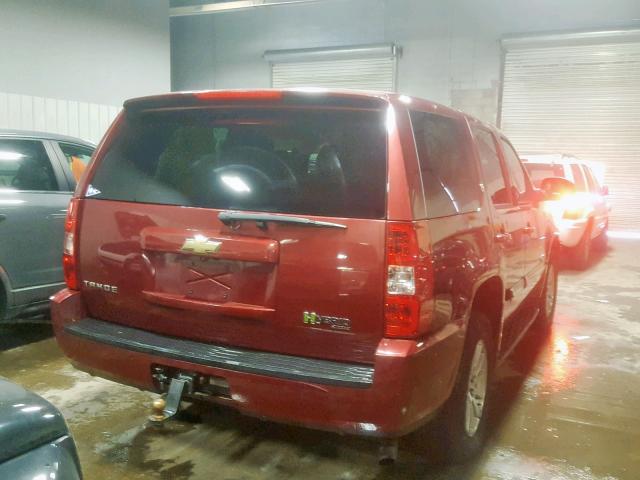 1GNFK13579R175198 - 2009 CHEVROLET TAHOE HYBR RED photo 4