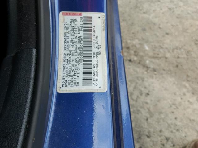 JTHBD192820047947 - 2002 LEXUS IS 300 BLUE photo 10