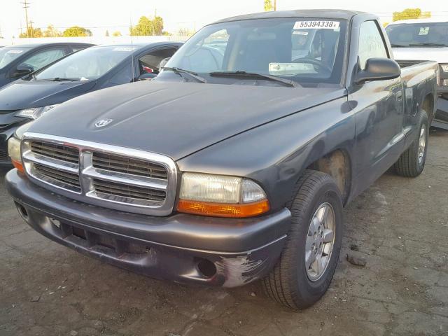 1B7FL36X12S643858 - 2002 DODGE DAKOTA SPO GRAY photo 2