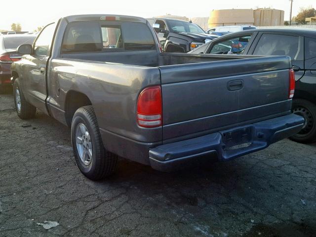 1B7FL36X12S643858 - 2002 DODGE DAKOTA SPO GRAY photo 3