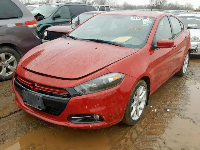 1C3CDFBH7DD648610 - 2013 DODGE DART SXT RED photo 2