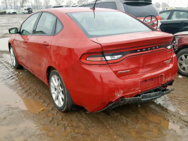 1C3CDFBH7DD648610 - 2013 DODGE DART SXT RED photo 3