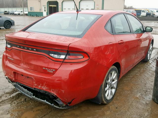 1C3CDFBH7DD648610 - 2013 DODGE DART SXT RED photo 4