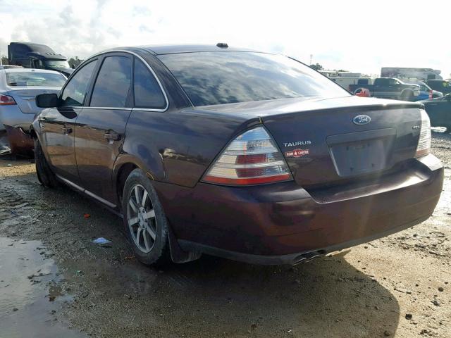 1FAHP24W49G101268 - 2009 FORD TAURUS SEL MAROON photo 3