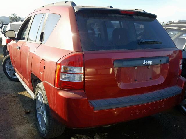 1J8FT47WX7D196334 - 2007 JEEP COMPASS RED photo 3