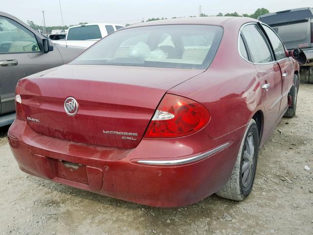 2G4WD562051270843 - 2005 BUICK LACROSSE C BURGUNDY photo 4