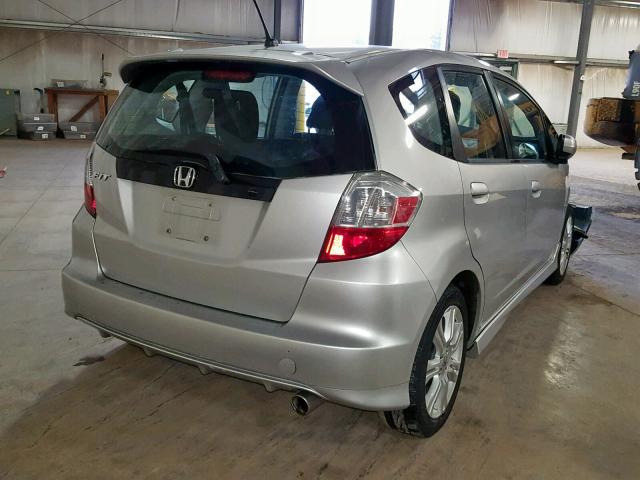 JHMGE8H54BC001375 - 2011 HONDA FIT SPORT SILVER photo 4