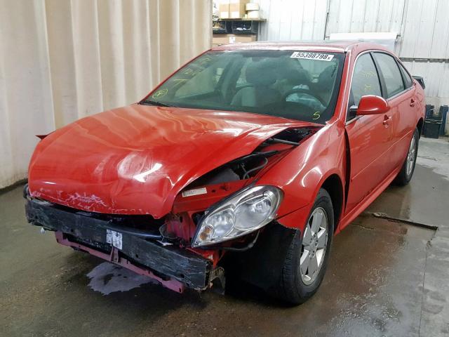 2G1WT57K791259875 - 2009 CHEVROLET IMPALA 1LT RED photo 2