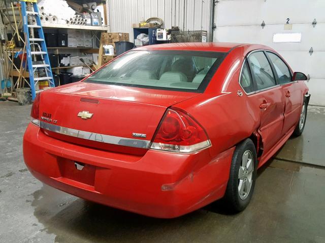 2G1WT57K791259875 - 2009 CHEVROLET IMPALA 1LT RED photo 4