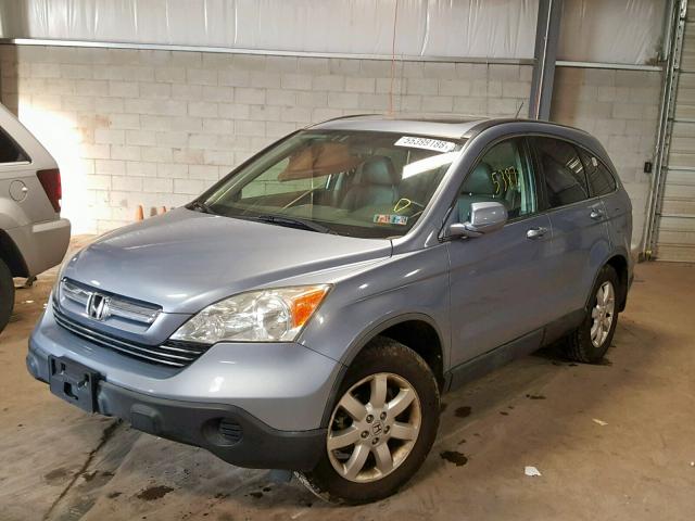 JHLRE487X7C113452 - 2007 HONDA CR-V EXL BLUE photo 2