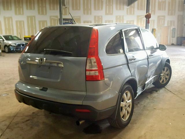 JHLRE487X7C113452 - 2007 HONDA CR-V EXL BLUE photo 4