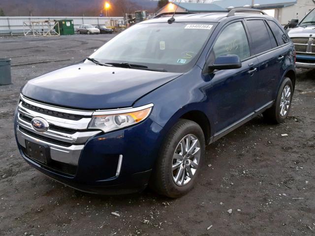 2FMDK4JC7CBA76079 - 2012 FORD EDGE SEL BLUE photo 2