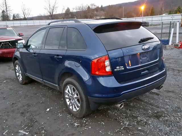 2FMDK4JC7CBA76079 - 2012 FORD EDGE SEL BLUE photo 3