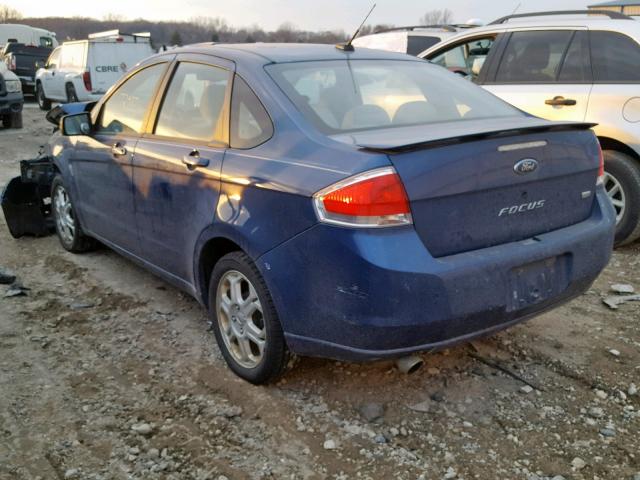 1FAHP36N29W250763 - 2009 FORD FOCUS SES BLUE photo 3