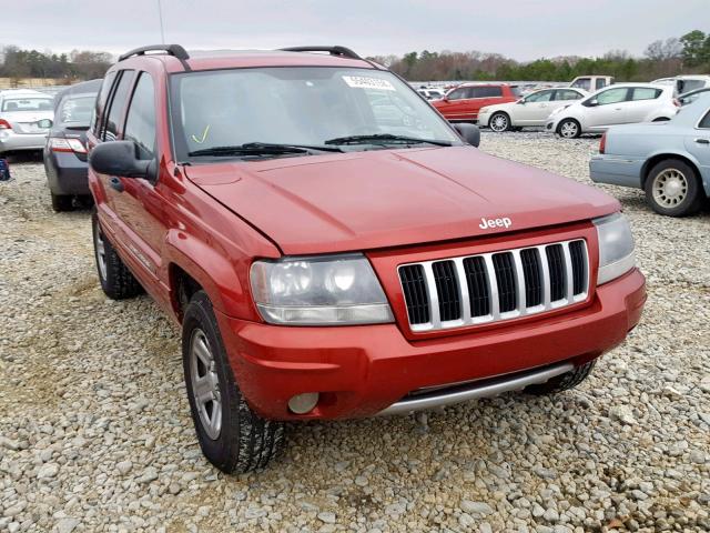 1J4GW48S14C346972 - 2004 JEEP GRAND CHER RED photo 1