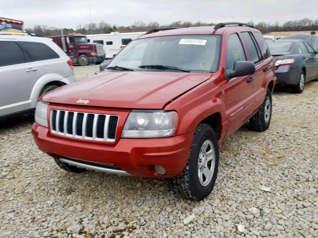 1J4GW48S14C346972 - 2004 JEEP GRAND CHER RED photo 2