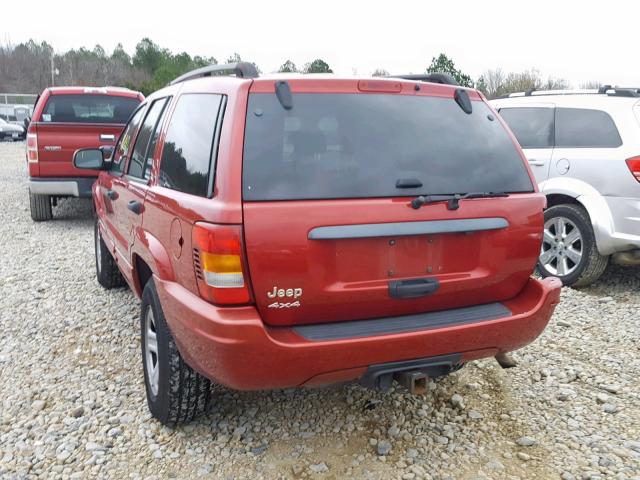 1J4GW48S14C346972 - 2004 JEEP GRAND CHER RED photo 3