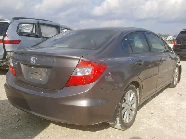 2HGFB2F95CH550284 - 2012 HONDA CIVIC EXL GRAY photo 4