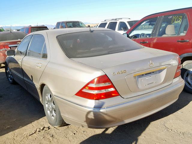 WDBNG70JXYA126809 - 2000 MERCEDES-BENZ S 430 GOLD photo 3