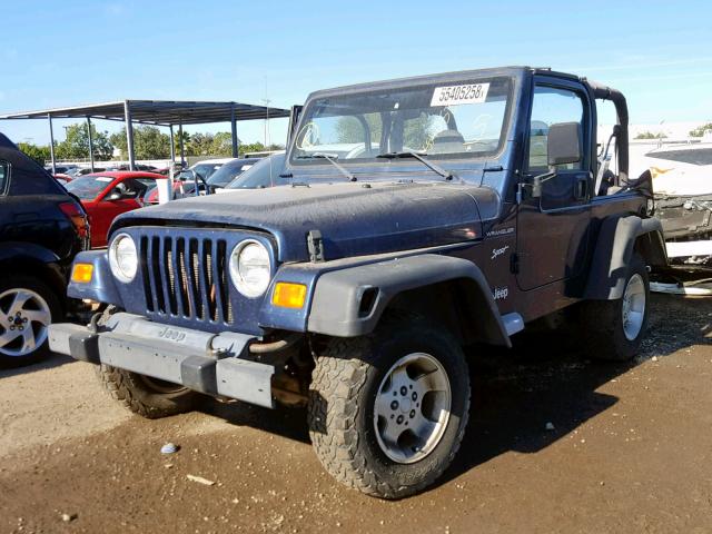 1J4FA49S32P740746 - 2002 JEEP WRANGLER / BLUE photo 2