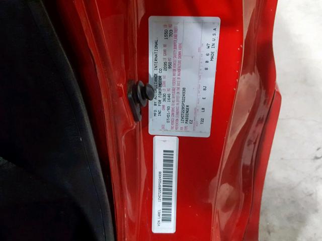 1ZVCT22B5P5224938 - 1993 FORD PROBE GT RED photo 10