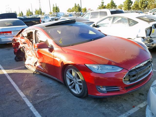 5YJSA1H19EFP38588 - 2014 TESLA MODEL S RED photo 1