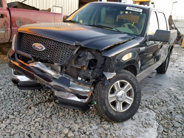 1FTPW14595FB00448 - 2005 FORD F150 4WD BLACK photo 2