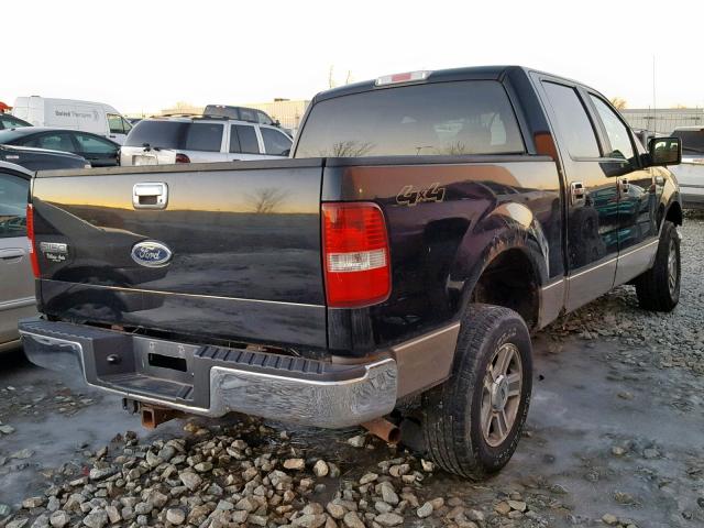 1FTPW14595FB00448 - 2005 FORD F150 4WD BLACK photo 4