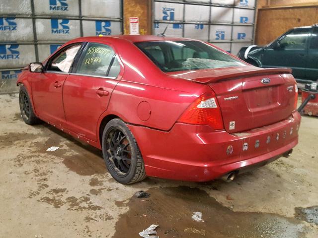 3FAHP0DC9BR113019 - 2011 FORD FUSION SPO RED photo 3