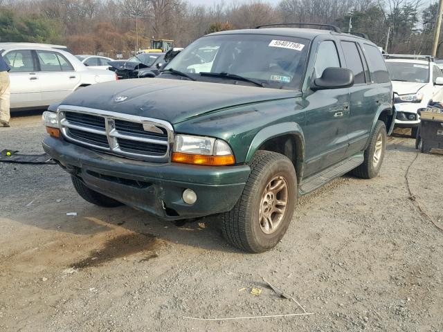 1B8HS58ZX2F117402 - 2002 DODGE DURANGO SL GREEN photo 2