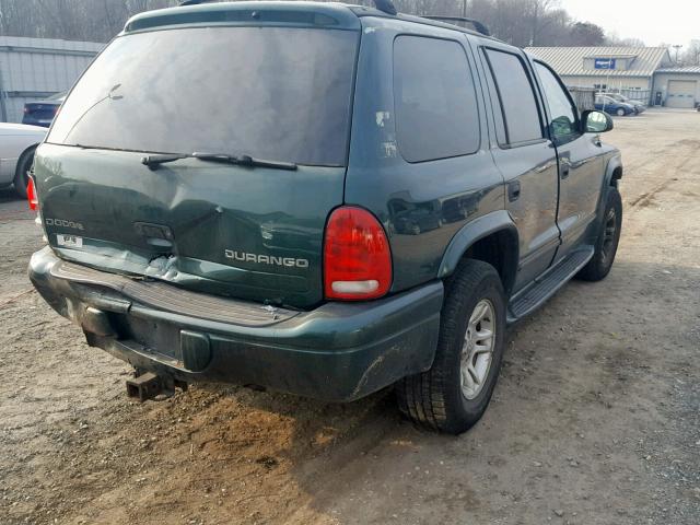 1B8HS58ZX2F117402 - 2002 DODGE DURANGO SL GREEN photo 4