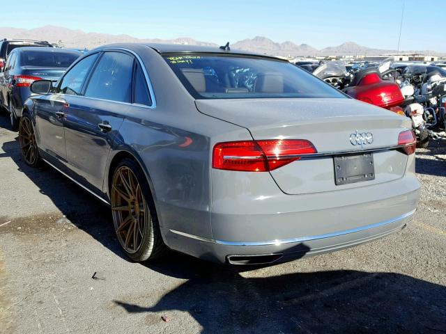 WAU3GAFDXFN001190 - 2015 AUDI A8 L QUATT GRAY photo 3