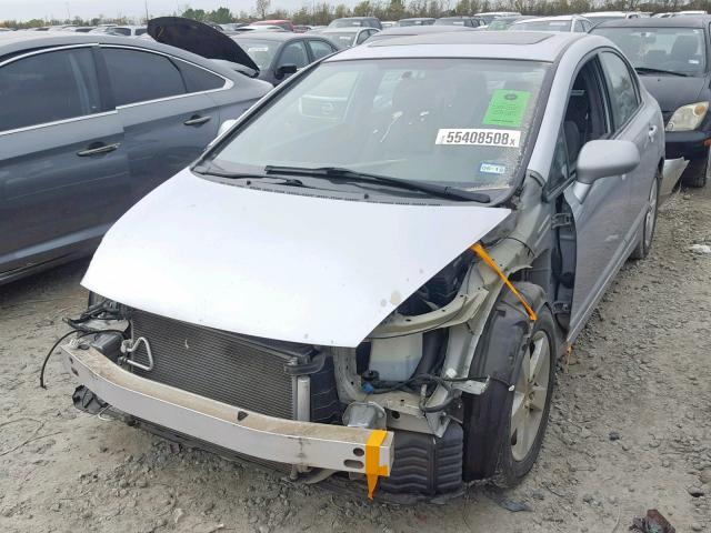 2HGFA16938H347186 - 2008 HONDA CIVIC EXL SILVER photo 2