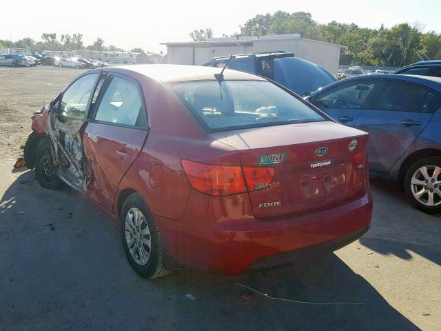 KNAFU4A29D5724801 - 2013 KIA FORTE EX RED photo 3