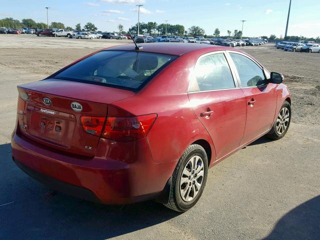 KNAFU4A29D5724801 - 2013 KIA FORTE EX RED photo 4