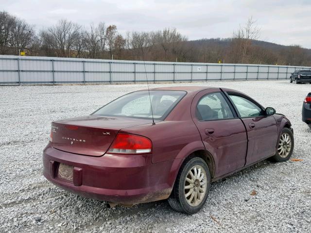 1C3EL46XX2N224489 - 2002 CHRYSLER SEBRING LX MAROON photo 4